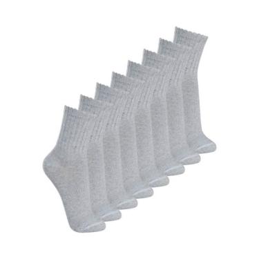 Imagem de Kit com 8 Pares de Meias Esportiva Cano Médio Lupo 3290-009, Cinza, 41