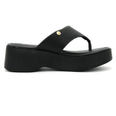 Imagem de Tamanco Via Uno Original Anabela Plataforma Feminino 003, 35, Preto