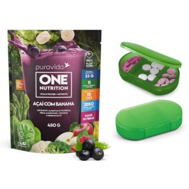 Imagem de Kit Puravida One Nutrition Açaí Com Banana 450g Pura Vida Acai c/Banana + Porta Capsula