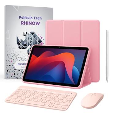 Imagem de Kit Capa Slim para Xiaomi Redmi Pad 2: Película de vidro + Caneta Precision + Teclado e Mouse (Rhinow) (Rosa bebê)