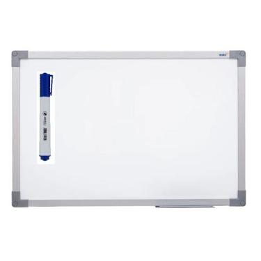 Imagem de Lousa Quadro Branco Moldura De Aluminio 40x30Cm Acompanha 1 Caneta - S