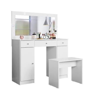 Imagem de Penteadeira Camarim Para Quarto Carisma Com Espelho Branco Demóbile - 