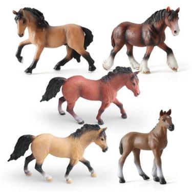 Imagem de Conjunto de estatuetas de cavalos realistas de cavalos de PVC para cri