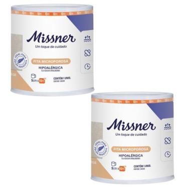 Imagem de Kit 2 Fita Microporosa Bege 5cm X 10m - Missner