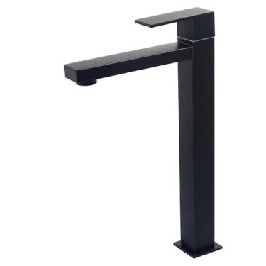 Imagem de Torneira Banheiro Preto Fosco Alta Fria Inox Quadrada Moderna - Be Caz
