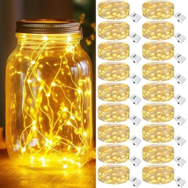 Imagem de Kolpop LED Fairy String Lights Bateria de 7 pés e 20 LEDs brancos quen