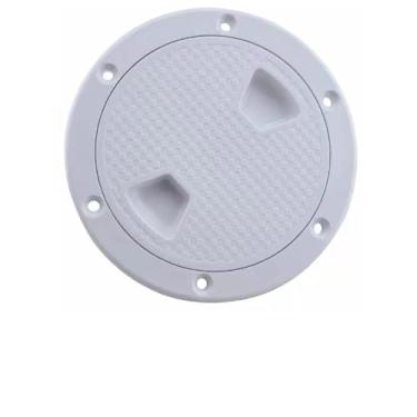 Imagem de BYDGUMEI Capa de convés marítimo de 10 cm, orifício de inspeção de iate marinho, tampa de escotilha circular para convés, branco ABS - (1 peça)