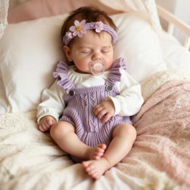 Imagem de Bebê Reborn Boneca de Silicone Realista Menina 48cm Pode tomar banho