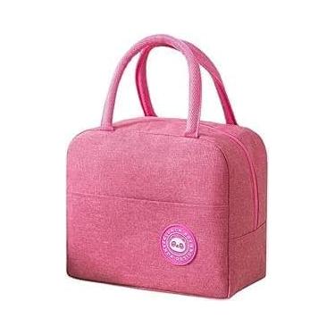 Imagem de Bolsa Térmica para Marmita com Alça – Impermeável, Compacta, Reforçada, Leve e Funcional – Mantém Alimentos Quentes ou Frios – Ideal para Trabalho, Academia e Passeios (ROSA)