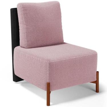 Imagem de Poltrona Decorativa Living Pés Madeira Hungria L02 material sintético 