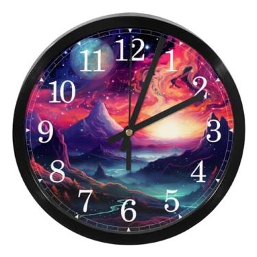 Imagem de LILINWAN Relógio de parede 24 cm sem tique-taque silencioso operado por bateria relógio de parede redondo moderno estilo simples decoração relógio para escritório/escola/quarto/sala de estar