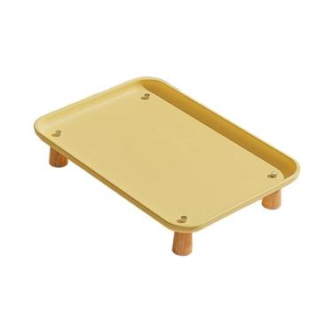 Imagem de Generic Suporte para comedouro de animais de estimação portátil para mesa de comida de gatos em ambientes internos, tigela de alimentação lavável para, Amarelo