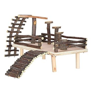 Imagem de Acouto Pequena Playground Pequeno Animal de Estimação Applewood Brinquedos para Animais de Estimação Passo Fitness Exercício Brinquedo Pequeno Animal Escalada Suprimentos para Animais de