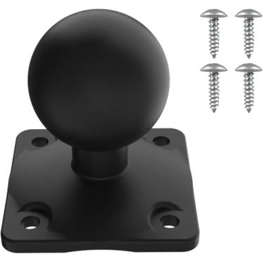 Imagem de 2008 Base de montagem esférica de 3,8 cm adaptador de esfera TPU de 3,8 cm com placa quadrada AMPS de 4 furos compatível com suportes RAM tamanho C, braço de soquete duplo de esfera de 1,5 polegadas