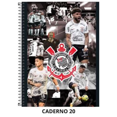 Imagem de Caderno corinthians capa dura - 1 matéria - 80 folhas - grande - Janda