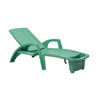 Imagem de Espreguiçadeira Sole Reclinável Verde Menta em Polipropileno com Proteção UV Pisani