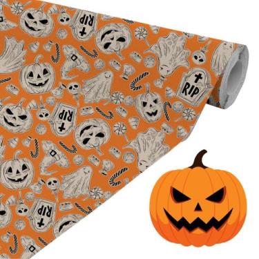 Imagem de Toalha Tnt Estampado Festa Halloween1,40M X 2 M Laranja - Zantex