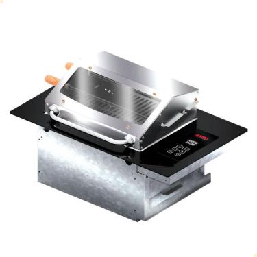 Imagem de Churrasqueira Cooktop Elétrica Digital De Embutir Saro 79x48x32cm Acabamento Em Inox 220V CHED22