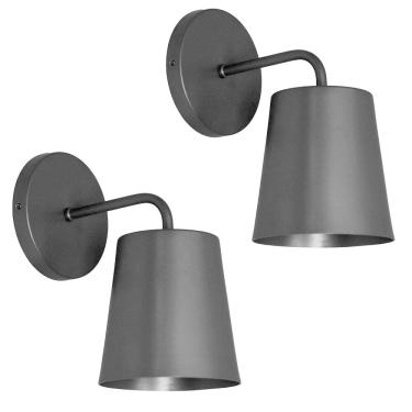 Imagem de Kit 2 Arandelas Luminária Parede Balde Moderna Quarto Preto