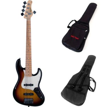Imagem de Kit Contrabaixo Tagima TJB-535 Sunburst 5C Jazz Bass + Capa