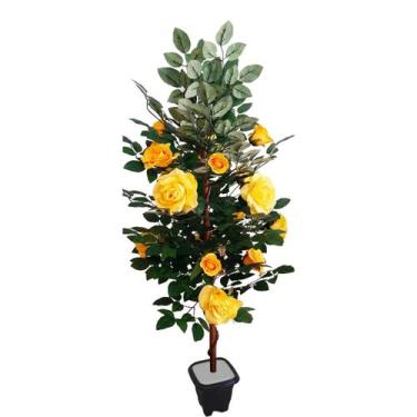Imagem de Planta Artificial ROSEIRA CHILENA AMARELA 1,30 metros de altura - Flor