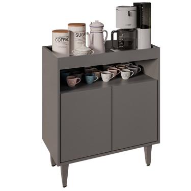 Imagem de Aparador Buffet Cantinho do Café 70,5cm Marie Grafite M12 - D'Rossi