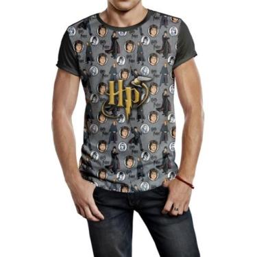 Imagem de Camiseta Masculina Harry Potter Full Print Ref:387 - smoke, Preto, XG