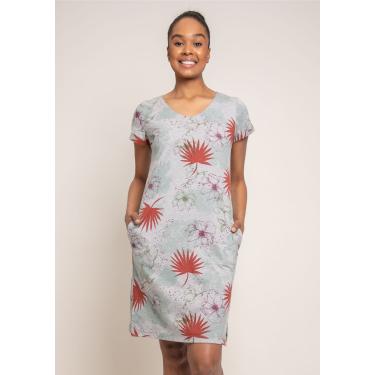 Imagem de Vestido Pau a Pique  Algodão Estampado Cinza