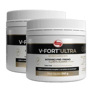 Imagem de Kit 2X: V-Fort Ultra Pré Treino Uva Vitafor 240g