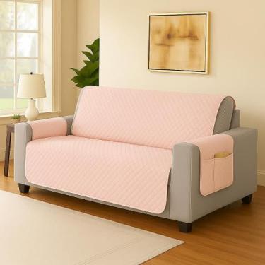 Imagem de Protetor de Sofá 2 Lugares Pequeno com Bolso Porta Objetos  Microfibra