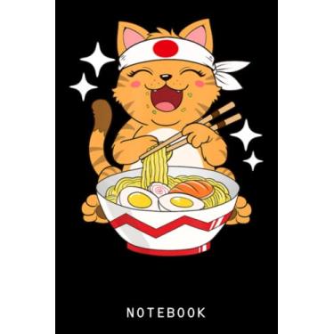 Imagem de Japanese Windows Anime Cat Noodle Kitten Journal Notebook: Lined 6 x 9 120 Pages College Ruled Notebook | Cute Anime Girl Notepad Diary or Journal | Gift for All Anime Lovers