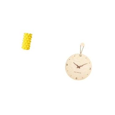 Imagem de Fenteer Vaso de Flores de Porcelana E Relógio de Parede de Madeira, Ornamento de Mesa Moderno E Minimalista para Sala de Estar, Quarto, Escritório, Decoração