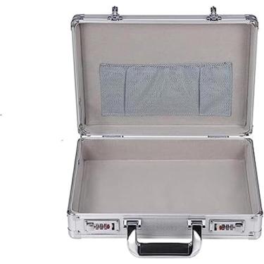 Imagem de Caixa De Armazenamento De Alumínio, Pasta De Alumínio Combinação De Pasta Segura Para Laptop Maleta Para Casa Invisível Dinheiro Caixa Maletas Para Homens E Mulheres, Silver, 36 * 24 * 10cm