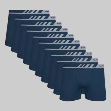 Imagem de Kit 10 Cuecas Lupo Boxer Microfibra 00671, Azul médio, M