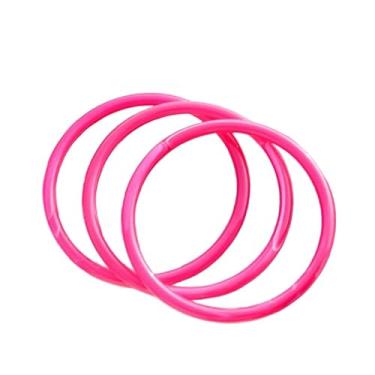 Imagem de Fuqimanman2020 3 peças de resina acrílica círculo acetato placa pulseira pulseira colorida geométrica pulseira pulseira pulseira para mulheres joias, Medium, Acrílico, Sem Pedra Preciosa