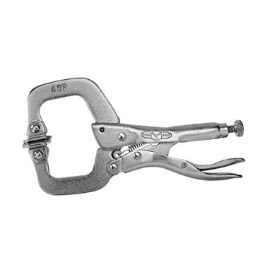Imagem de IRWIN Ferramentas VISE-GRIP Travamento C-Clamp, Original, Ponta de Almofada Giratória, 4 polegadas (100 mm) (165); 1-5/8" (41 mm) Capacidade da Mandíbula