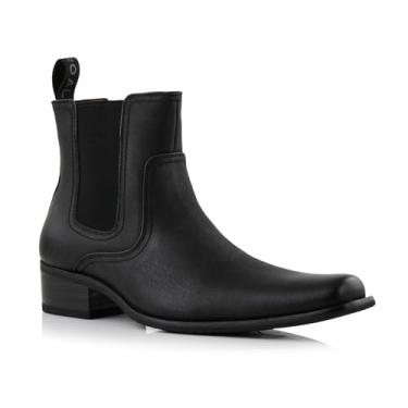 Imagem de Ferro Aldo Coleção de botas ocidentais masculinas | Botas de cano curto casuais e sociais em estilos cowboy, Chelsea e motociclista para homens, 2. Preto carbono [pull-on], 38