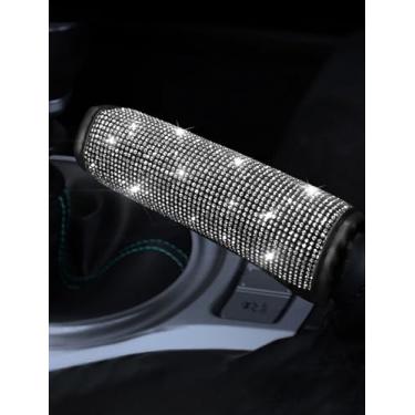 Imagem de Capa de freio de mão para mulheres e homens - Protetor universal de freio de mão com strass de diamante, decoração de carro de cristal brilhante para mulheres/senhoras - acessórios brilhantes - preto