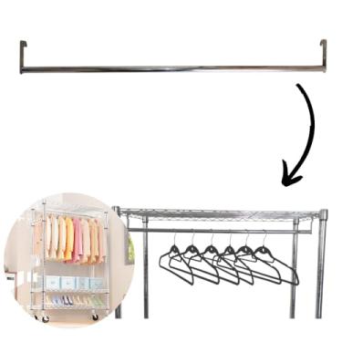 Imagem de Haste Cabideiro Para Estante Aço Cromado 120cm Largura Arara