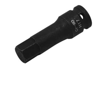 Imagem de Soquete de broca de impacto hexagonal H17 (17 mm), soquete Allen de 1/2 polegada, soquete de impacto hexagonal, aço Cr-Mo, chave hexagonal de impacto mestre