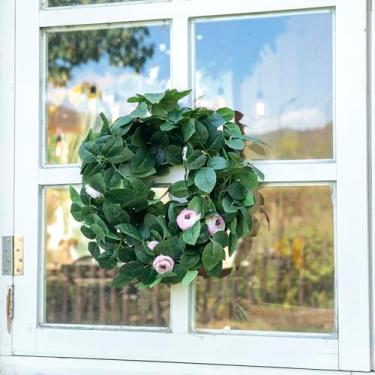 Imagem de Guirlanda artificial de 1,8 m, folhas de rosa, 66 peças, folhas falsas para festa de casamento, guirlanda de Natal, temporada de férias, lareira (3 folhas com rosa roxa)