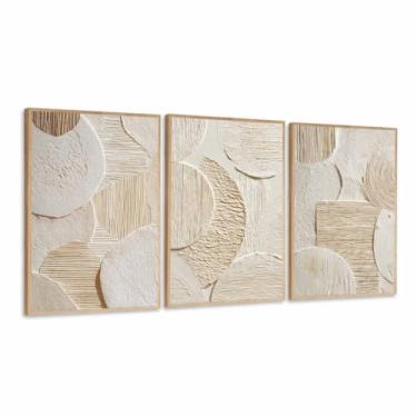 Imagem de Quadro Decorativo Abstrato Moderno Claro Para Sala Quarto Casa Corredor Hall Luxo Com Moldura e Vidro