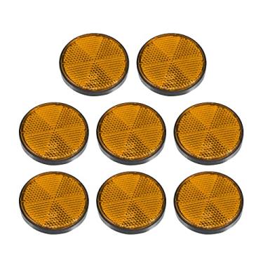 Imagem de Generic 8 Pçs Refletores Traseiros Redondos Parafuso Raio de Segurança Refletor de Postes de Portão Refletor para Carros, Reboque, Motocicleta, Caminhões, Barco, Bicicleta, Laranja