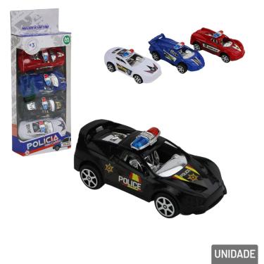 Imagem de Carrinho Movido á Fricção 4 Peças Polícia Color - Tudo em Caixa