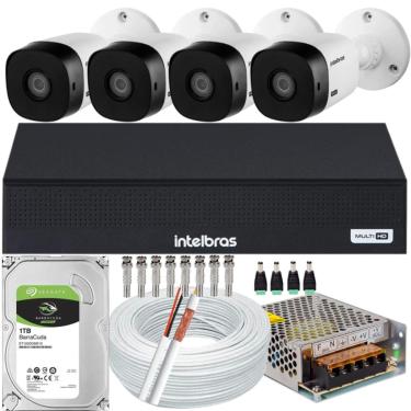 Imagem de Kit 4 Câmeras Intelbras Vhl 1120b Hd Dvr De 8ch 1008-c 1tb