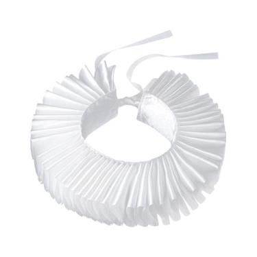 Imagem de Blusa clássica plissada com babados para mulheres, branca - Yiweisai