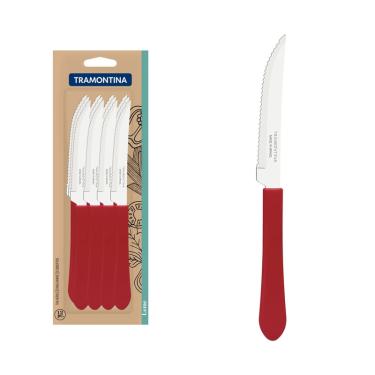 Imagem de Conjunto Facas Churrasco Inox 12 Peças Leme Vermelho Tramontina