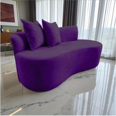 Imagem de Namoradeira Sofá Feijão Hana Orgânica Veludo Roxo - Mansão Decor