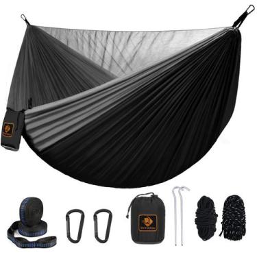 Imagem de Rede mosquiteira de nylon Qevooon Camping Hammock, alças de 3 m