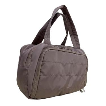 Imagem de predolo Bolsa de higiene pessoal de viagem, bolsa de cosméticos com zíper e divisórias, organizador de maquiagem para casa, praia, acampamento, produtos de, Camelo